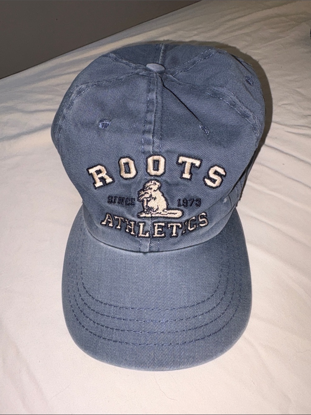 Roots Denim Blue Athletics Cap with Embroidered Logo